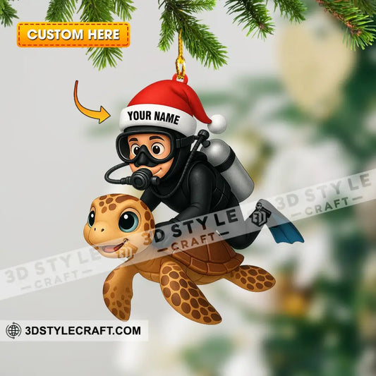 Diving Sea Lover Home Decor Christmas Ornament Personalized Ornament 3.54’’ / 1 Ornament Ornament