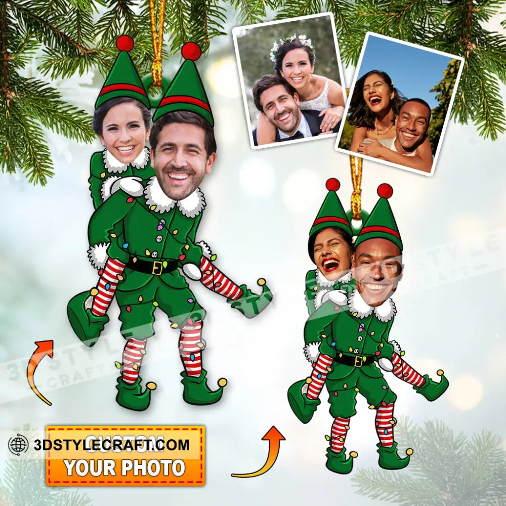 ELF Couple Christmas Home Decor Christmas Ornament Personalized Ornament 3.54’’ / 1 Ornament Ornament