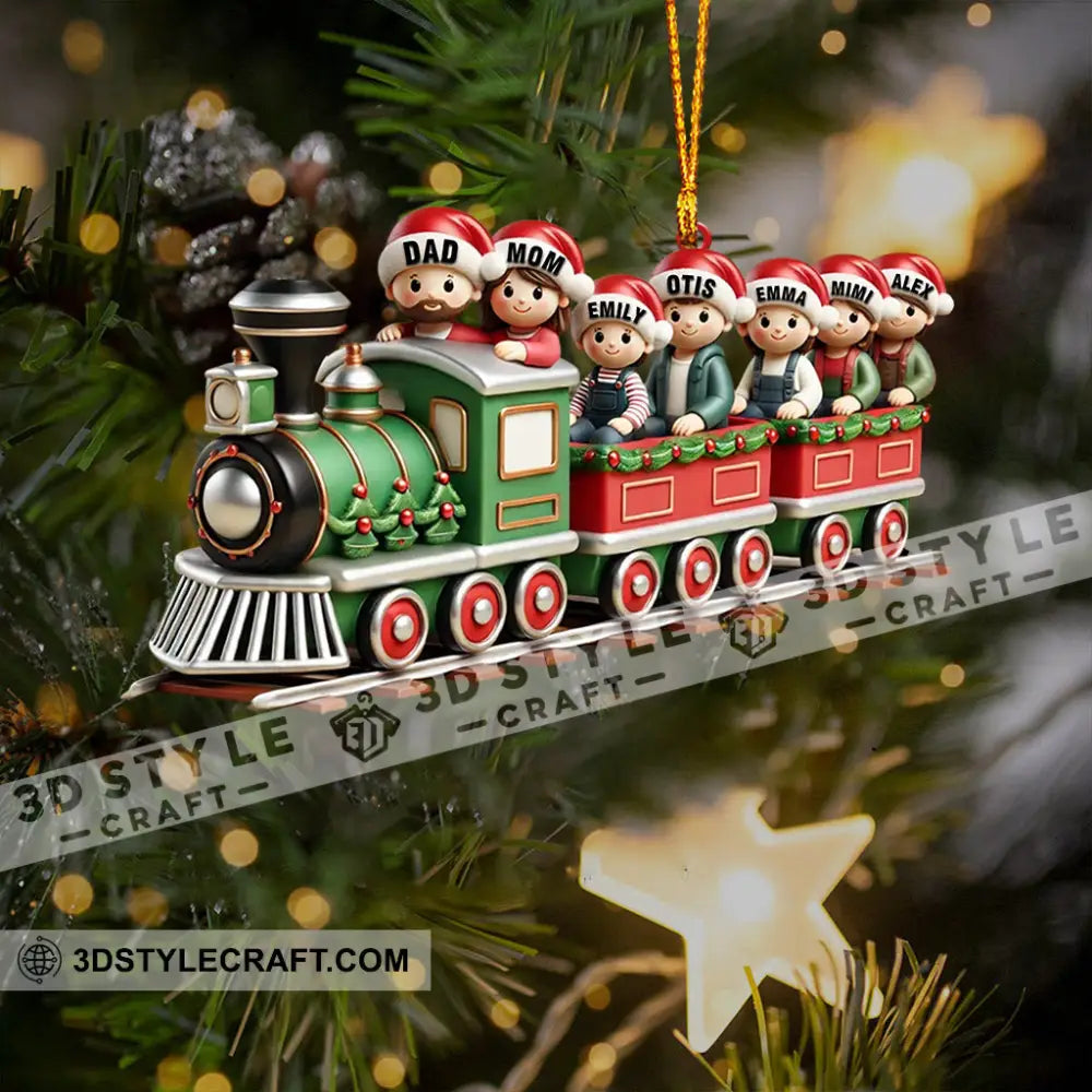 Family Train Home Decor Christmas Ornament Personalized