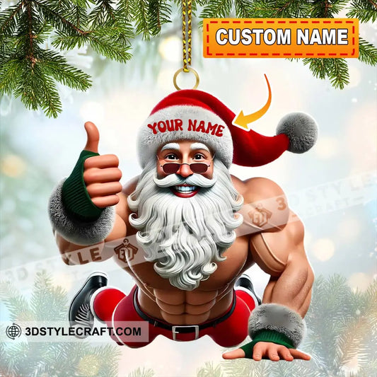Fitness Santa Home Decor Christmas Ornament Personalized Ornament 3.54’’ / 1 Ornament Ornament