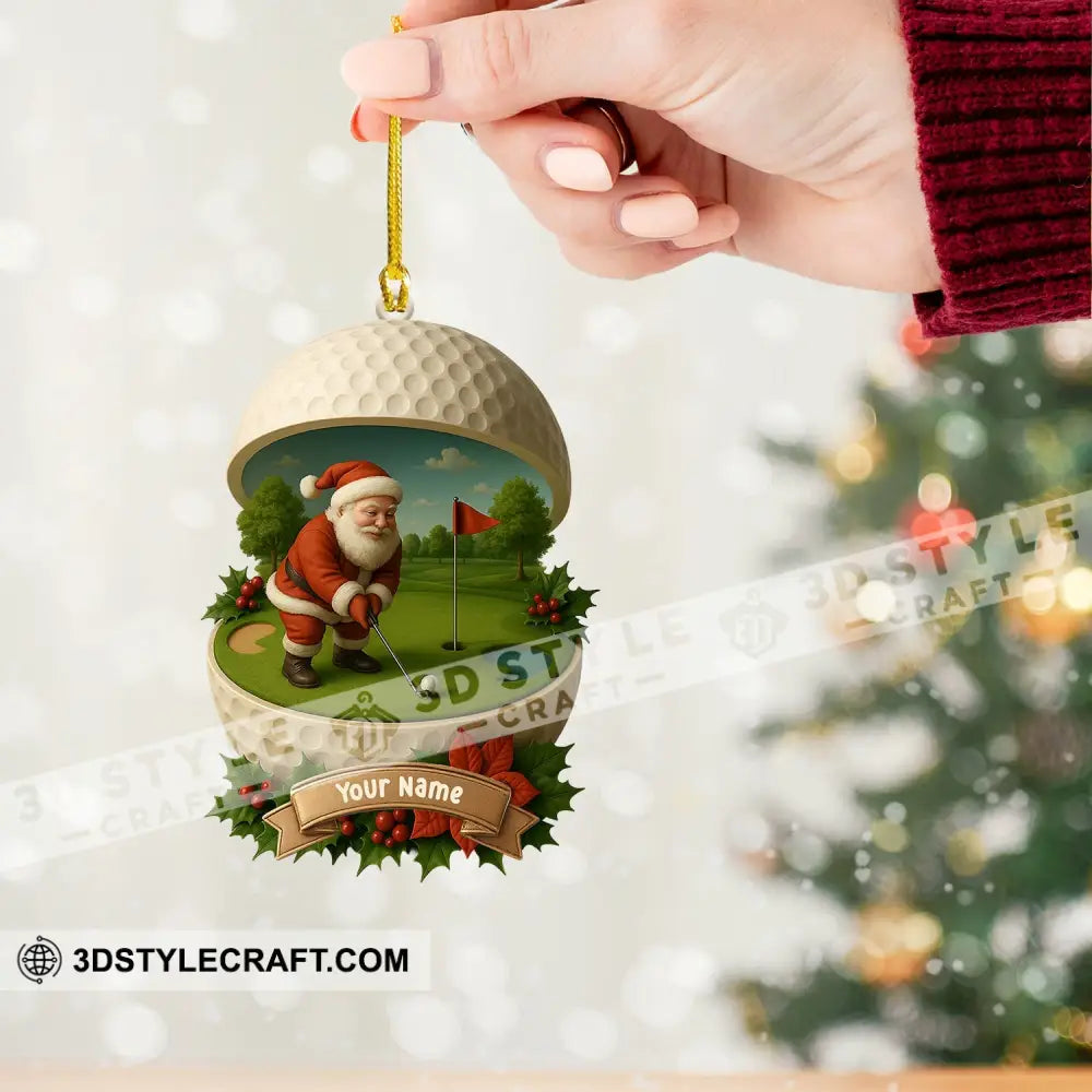 Golf Santa Home Decor Christmas Ornament Personalized Ornament Ornament