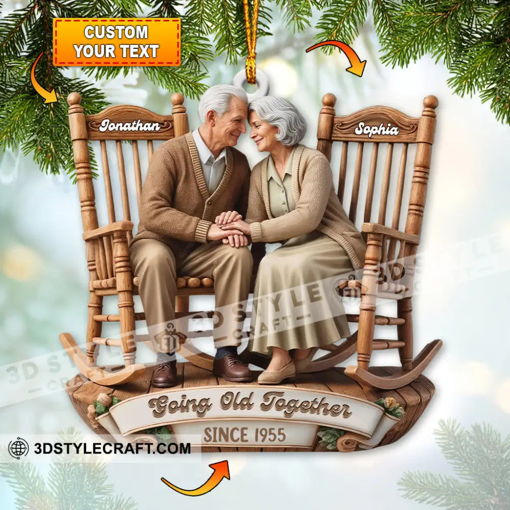 Growing Old Together Couple Home Decor Christmas Ornament Personalized Ornament 3.54’’ / 1 Ornament Ornament