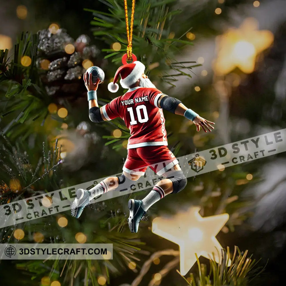 Handball Santa Home Decor Christmas Ornament Personalized