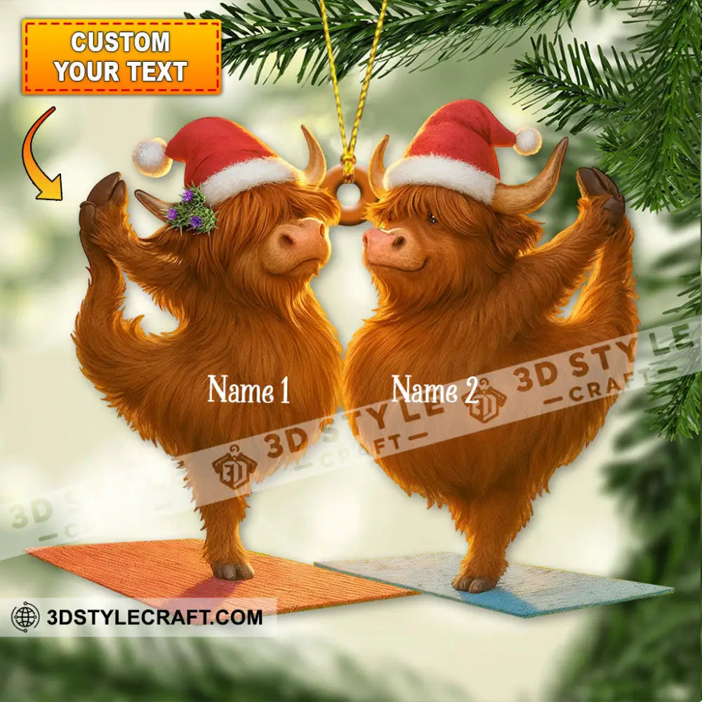 Highland Cow Home Decor Christmas Ornament Personalized Ornament 3.54’’ / 1 Ornament Ornament