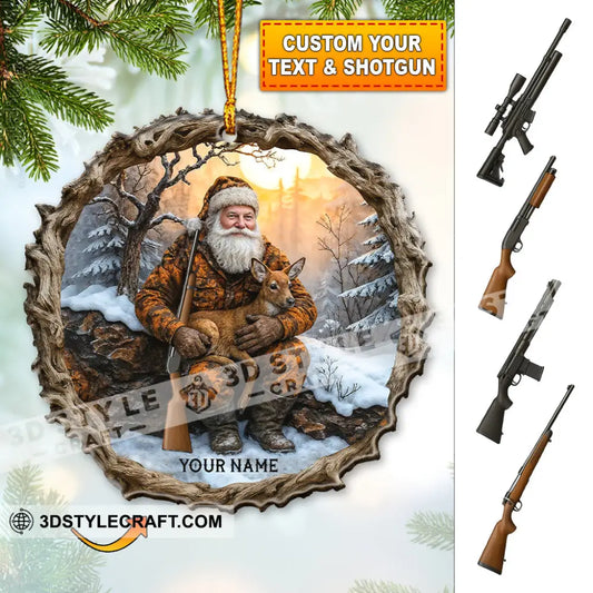 Hiking Santa Home Decor Christmas Ornament Personalized Ornament 3.54’’ / 1 Ornament Ornament