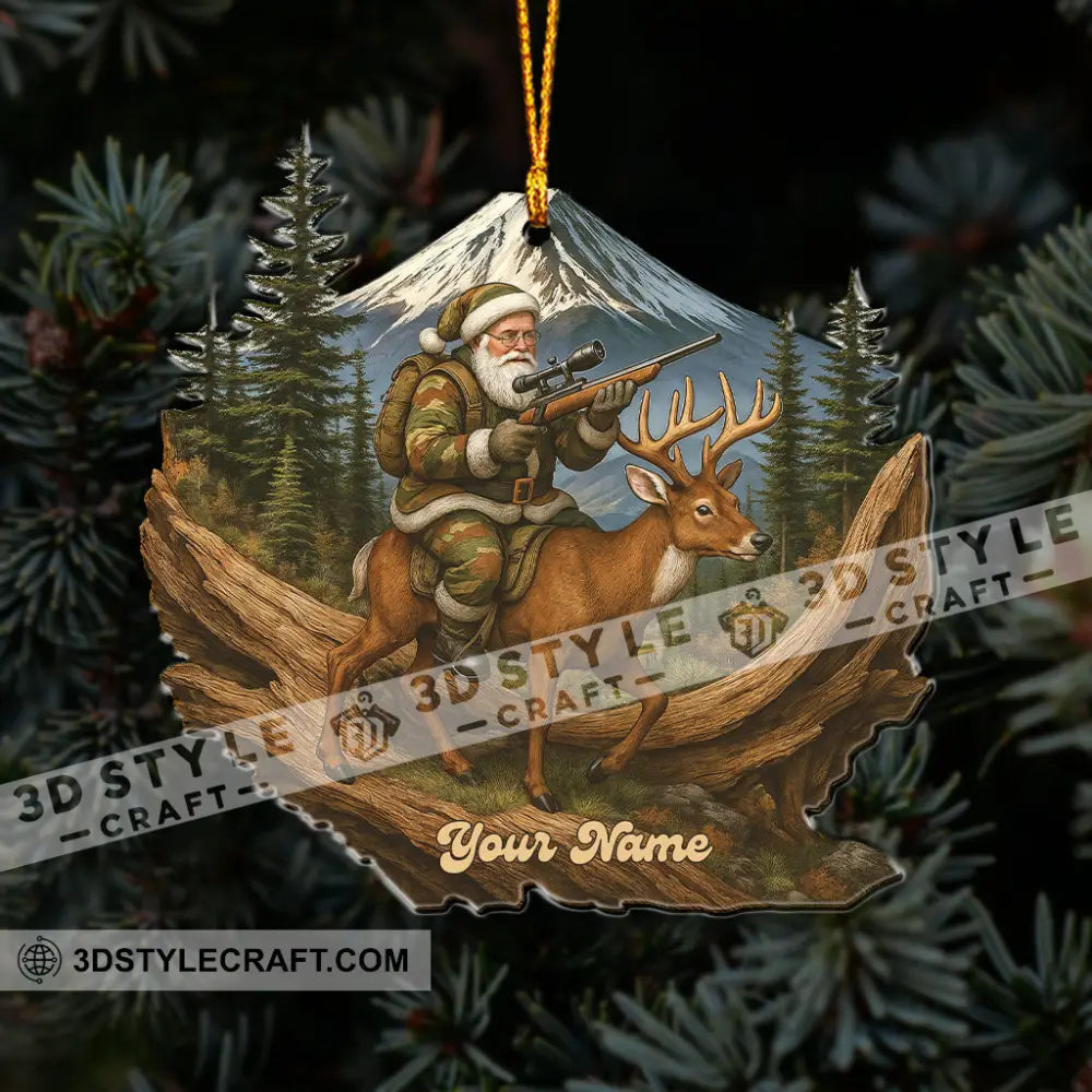 Hiking Santa Home Decor Christmas Ornament Personalized Ornament Ornament