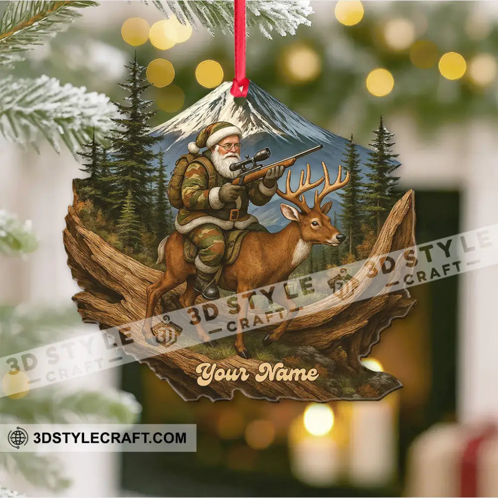 Hiking Santa Home Decor Christmas Ornament Personalized Ornament Ornament
