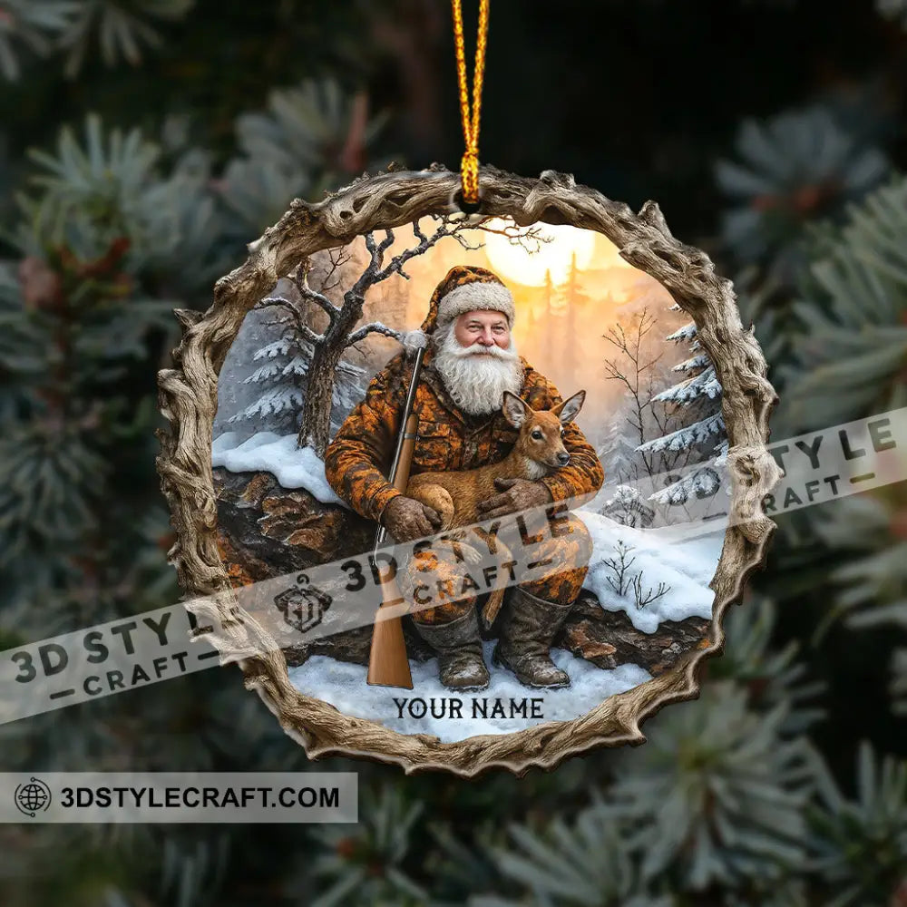 Hiking Santa Home Decor Christmas Ornament Personalized Ornament Ornament