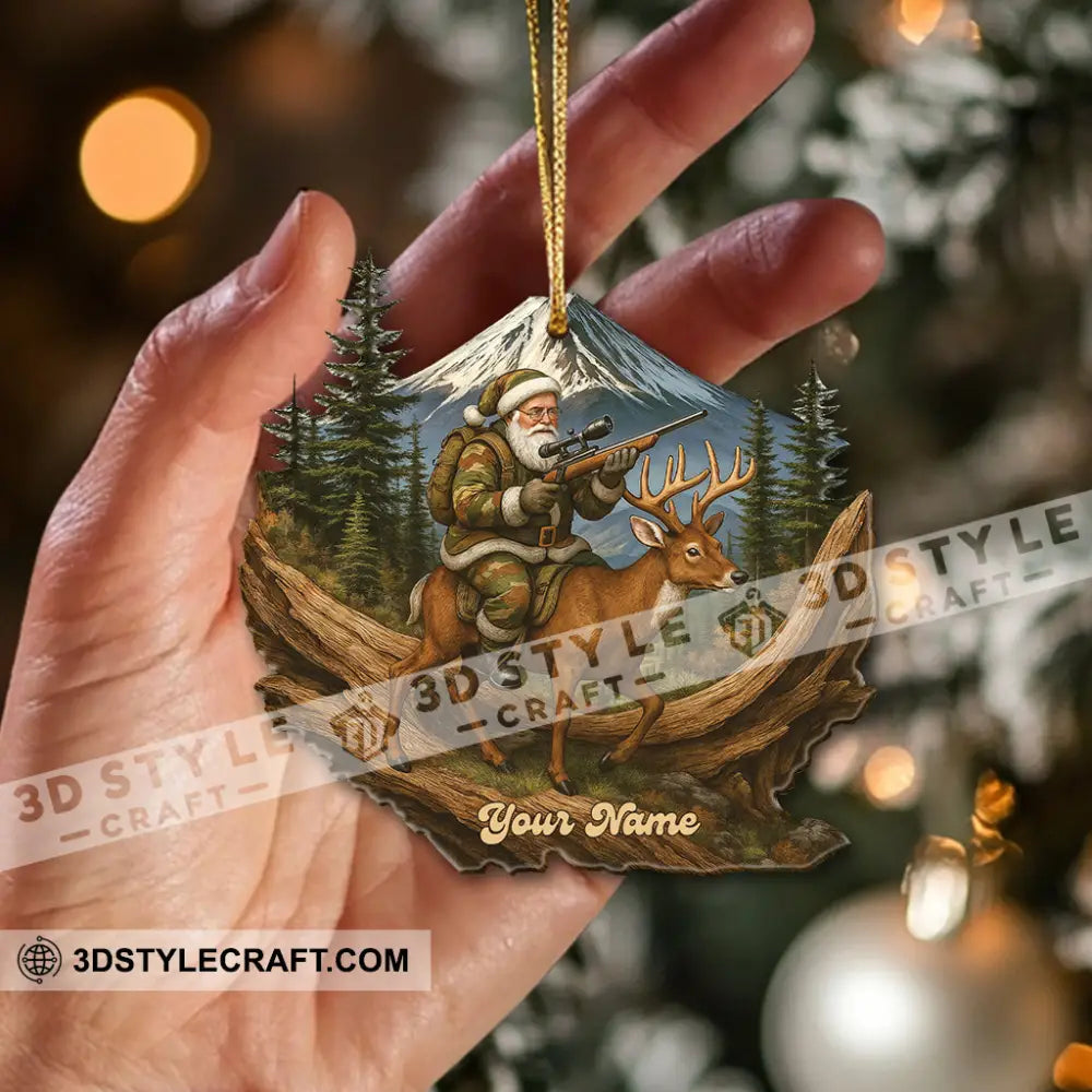 Hiking Santa Home Decor Christmas Ornament Personalized Ornament Ornament