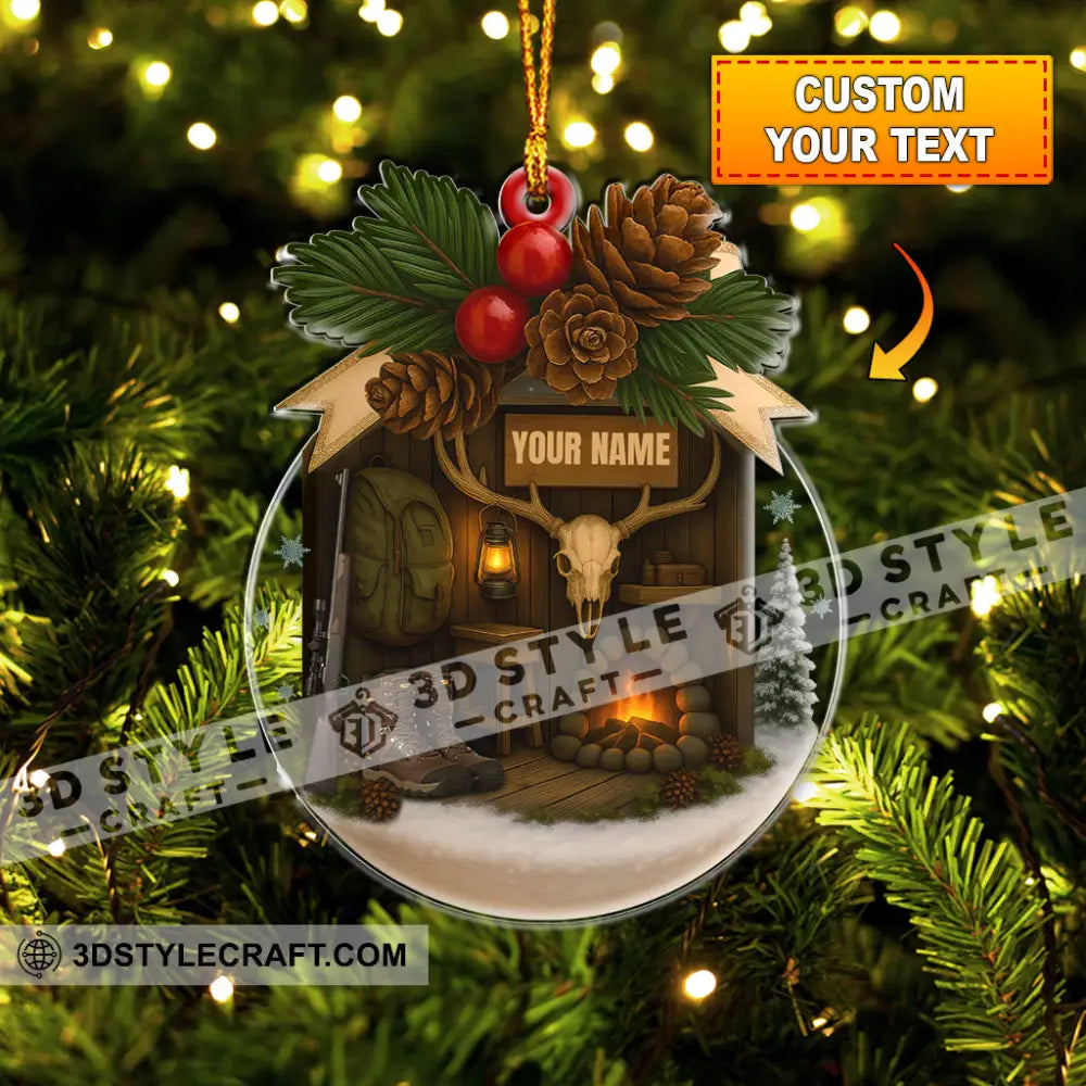 Hiking Santa House Home Decor Christmas Ornament Personalized Ornament 3.54’’ / 1 Ornament Ornament