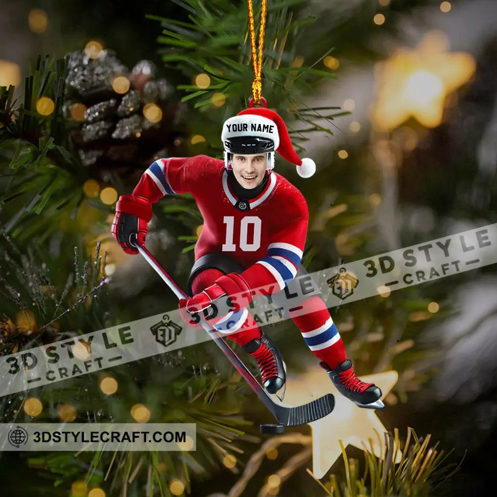 Hockey Christmas Home Decor Ornament Personalized