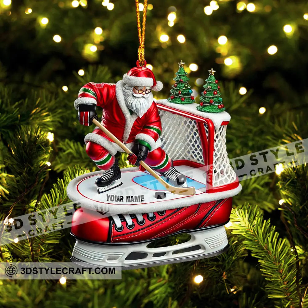 Hockey Christmas Home Decor Ornament Personalized