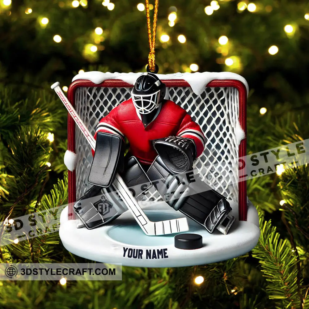 Hockey Goal Keeper Christmas Ornament Personalized