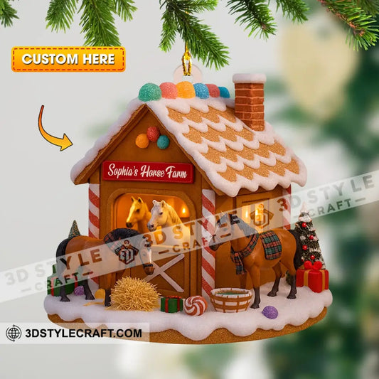Horse Farm Home Decor Christmas Ornament Personalized Ornament 3.54’’ / 1 Ornament Ornament