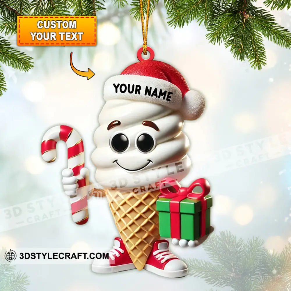 Ice Cream Home Decor Christmas Ornament Personalized 3.54’’ / 1