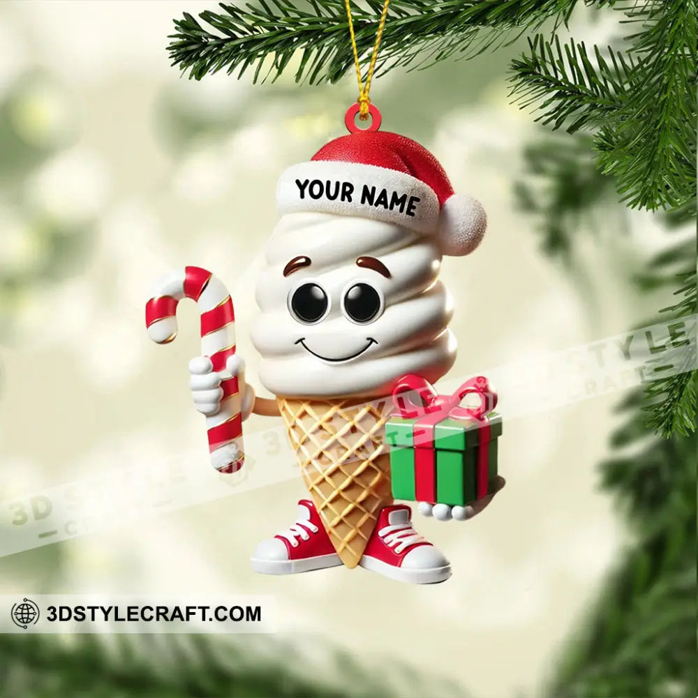 Ice Cream Home Decor Christmas Ornament Personalized