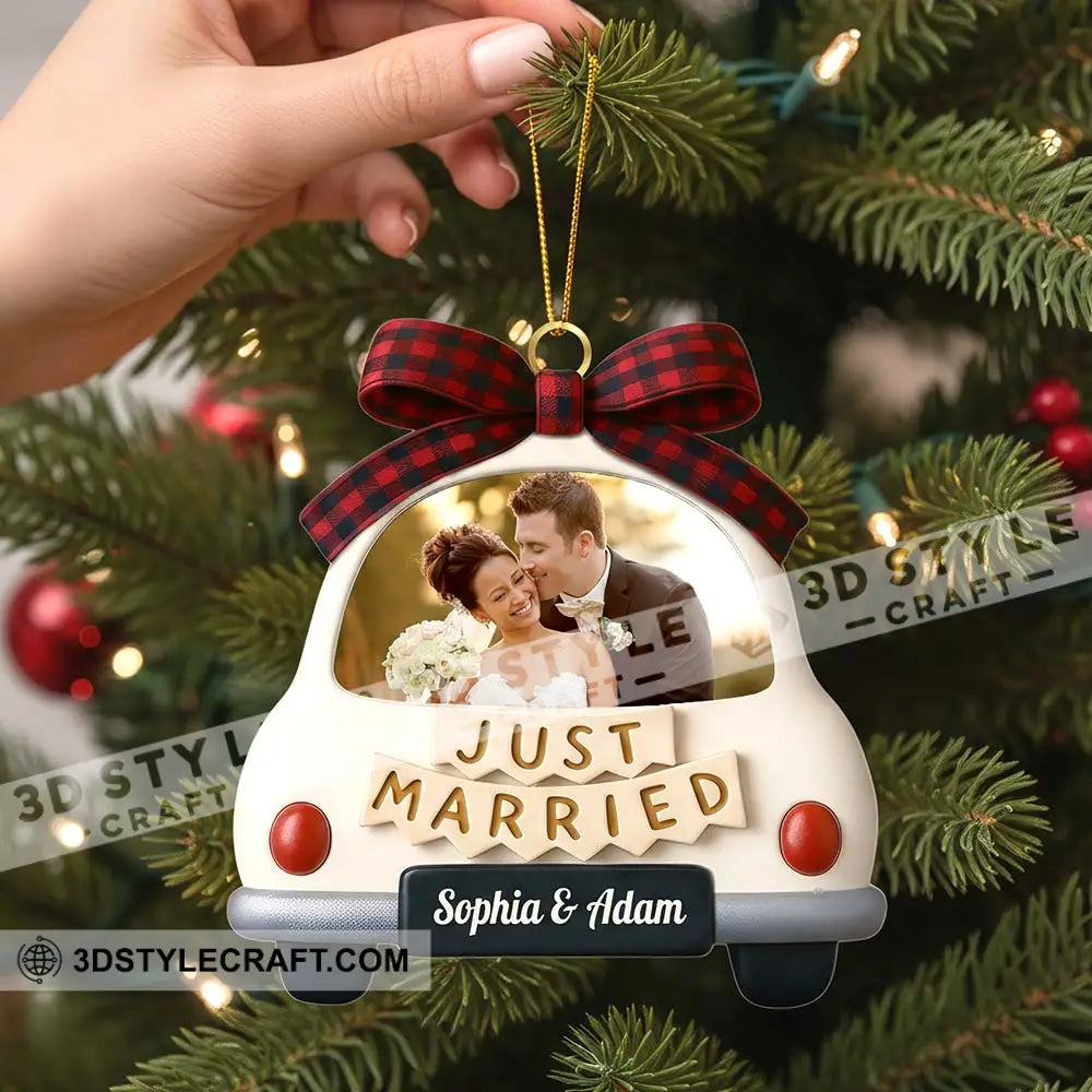Just Married Home Decor Christmas Ornament Personalized Ornament Ornament