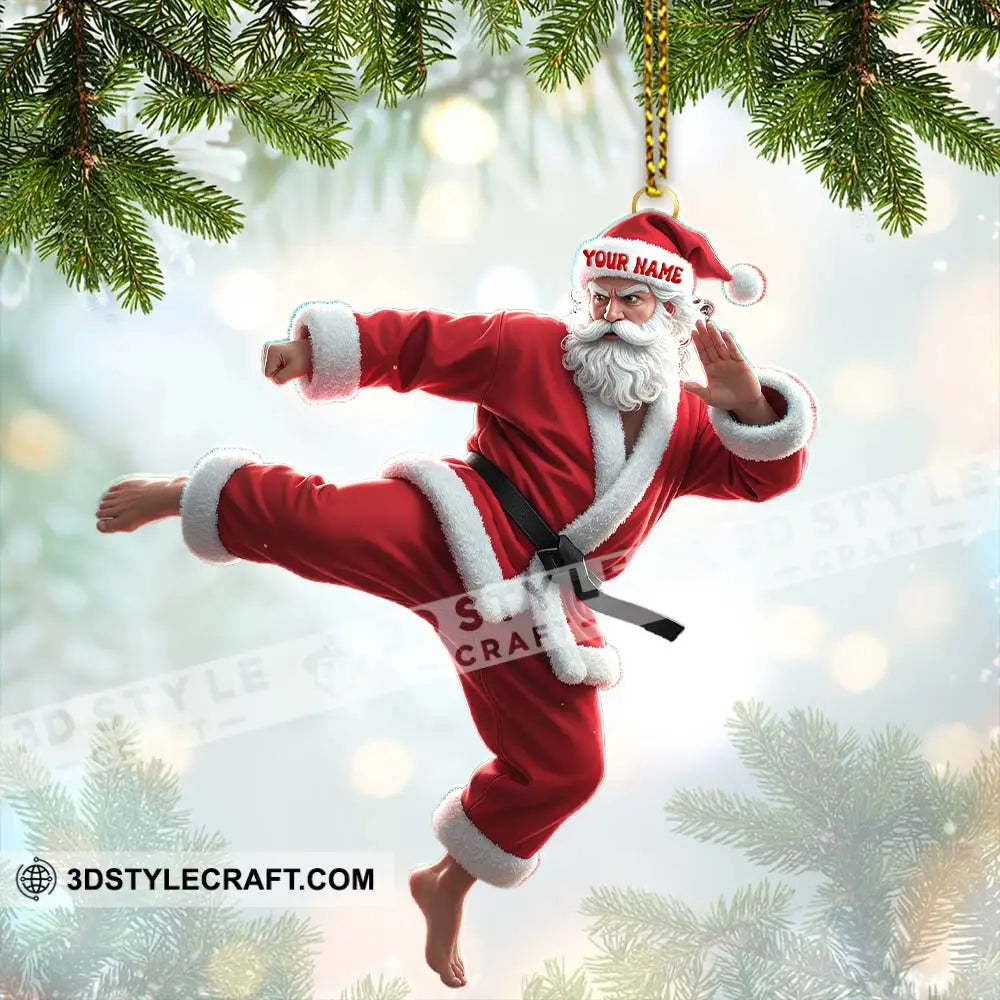 Karate Santa Home Decor Christmas Ornament Personalized Ornament Ornament