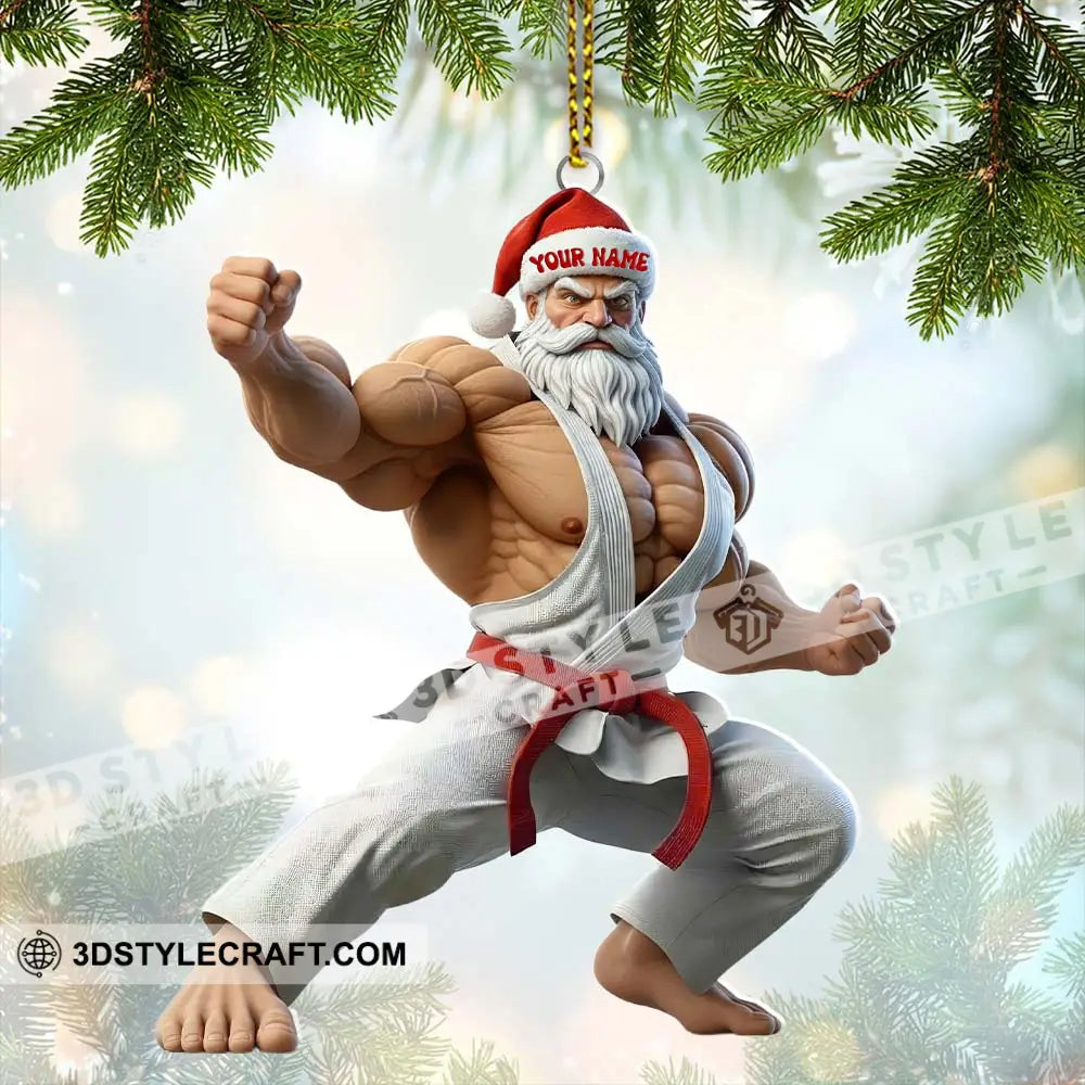 Karate Santa Home Decor Christmas Ornament Personalized Ornament Ornament