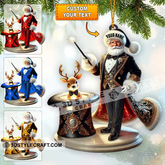 Magician Santa Home Decor Christmas Ornament Personalized 3.54’’ / 1