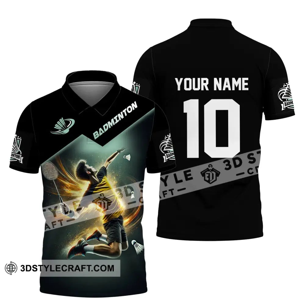 Man Shirt Custom Name And Number Badminton Polo Club Uniform T-Shirt / S
