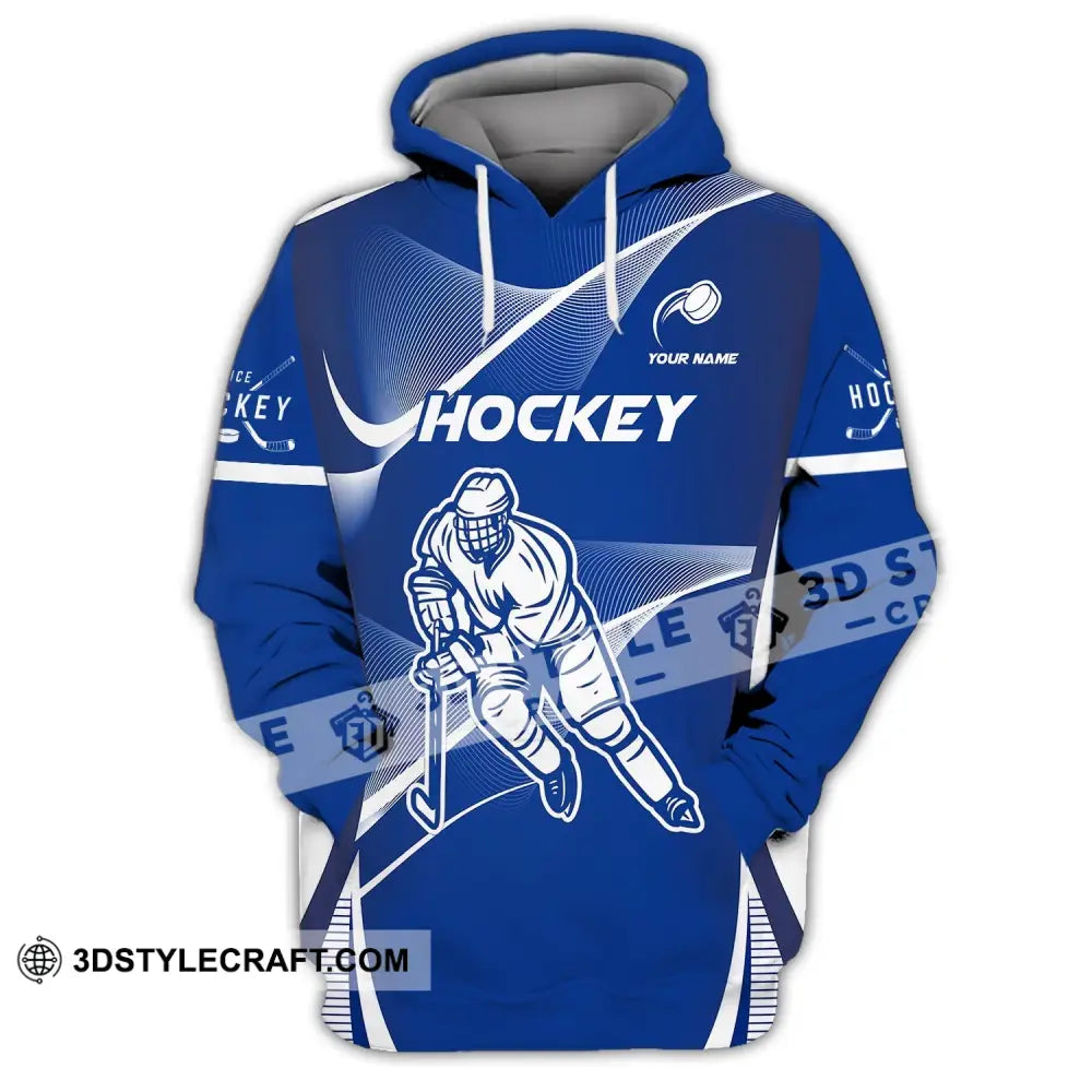 Man Shirt Custom Name Ice Hockey T-Shirt Gift For Player Hoodie / S