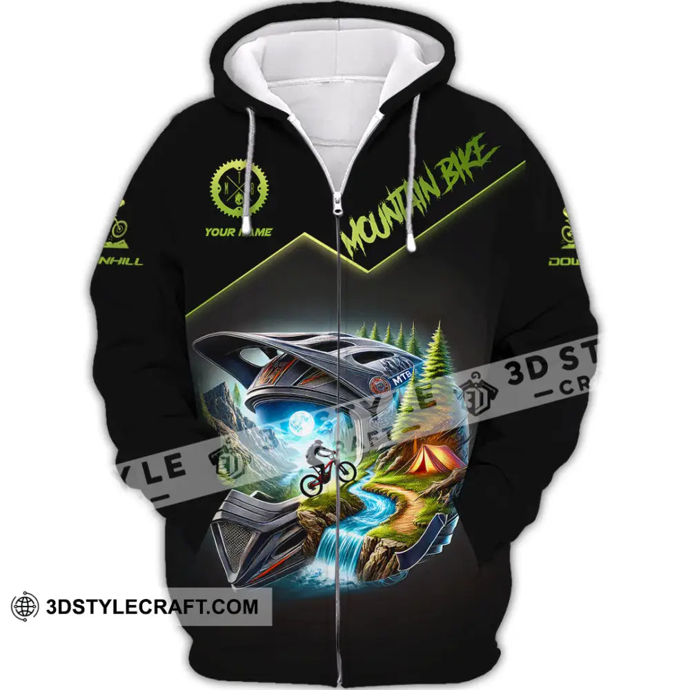 Man Shirt Custom Name Mountain Biker Bike Lover Hoodie Polo Long Sleeve Zipper / S T-Shirt