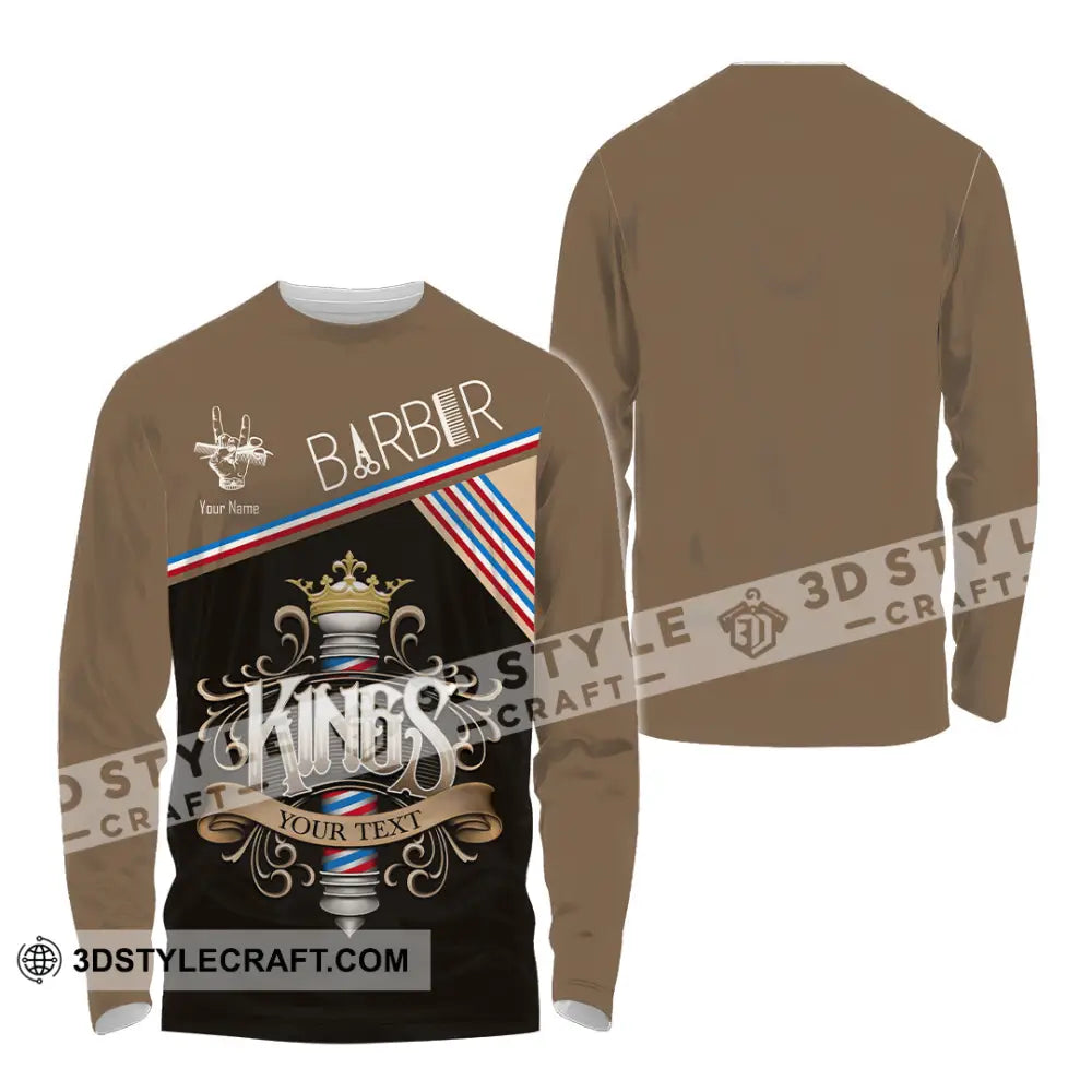 Men Shirt Custom Barber Kings Shirt Long Sleeve Shirt / S T shirt