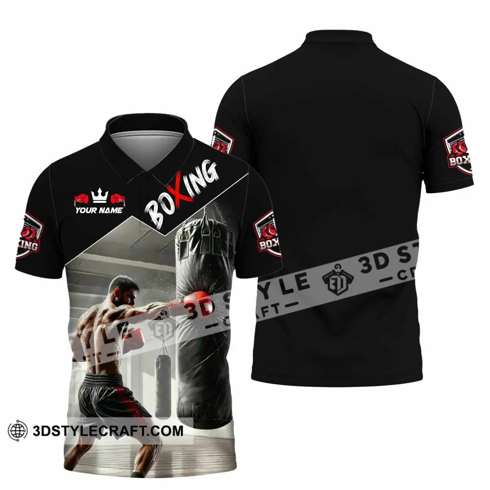 Men Shirt - Custom Boxing Strong Man Shirt Polo Shirt / S T-shirt