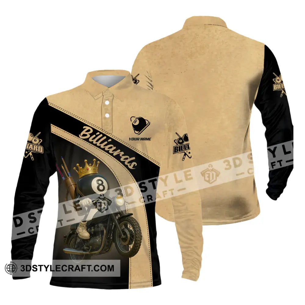 Men Shirt - Custom Kings Of Billiards Shirt Long Sleeve Polo / S T-shirt