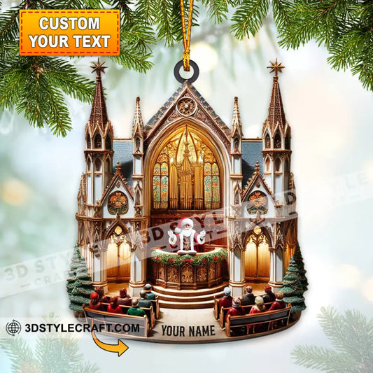 Merry Christmas Santa Church Home Decor Ornament Personalized 3.54’’ / 1