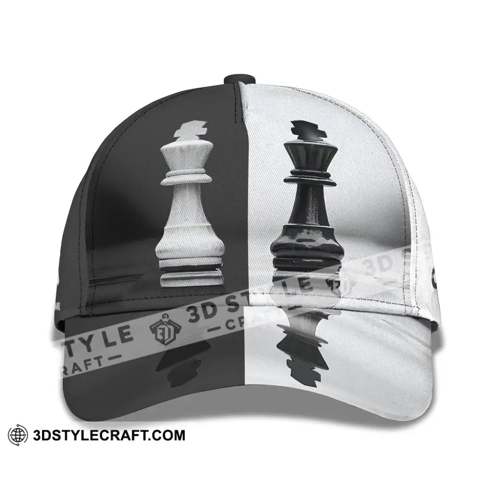Personalized Cap Customized Classic Cap Couple Black And White Chess CLASSIC CAP / UNIVERSAL FIT Cap
