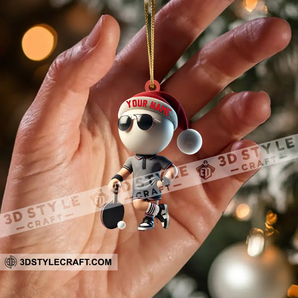 Ping Pong Player Decor Christmas Ornament Personalized