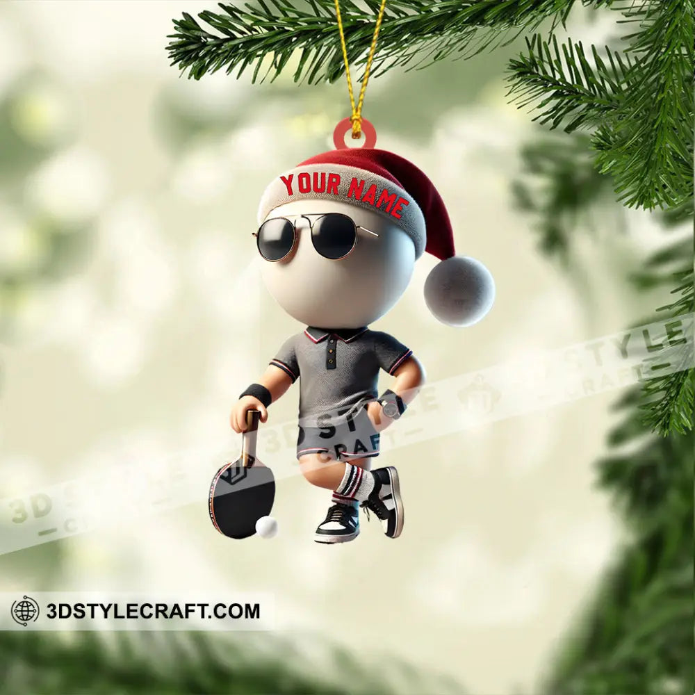 Ping Pong Player Decor Christmas Ornament Personalized