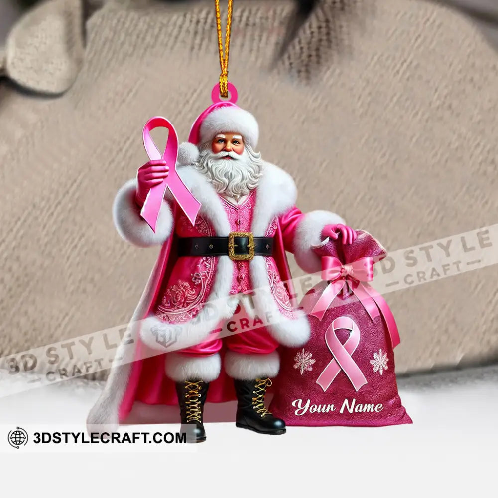 Pink Santa Home Decor Christmas Ornament Personalized
