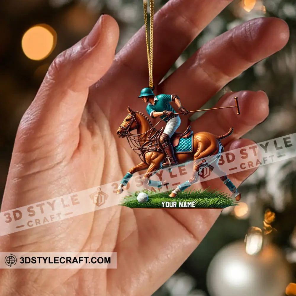 Polo Player Decor Christmas Ornament Personalized
