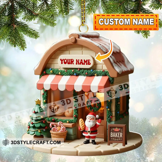 Santa Baker Home Decor Christmas Ornament Personalized Ornament 3.54’’ / 1 Ornament Ornament