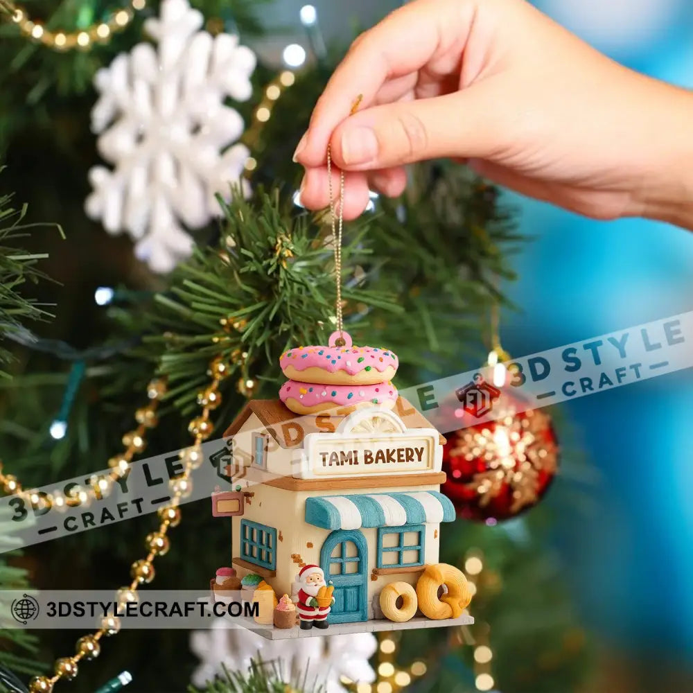 Santa Bakery Shop Home Decor Christmas Ornament Personalized Ornament Ornament