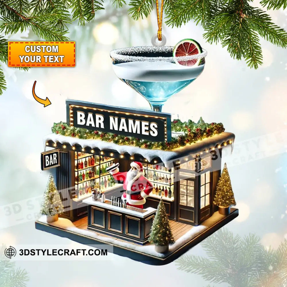 Santa Bar Home Decor Christmas Ornament Personalized
