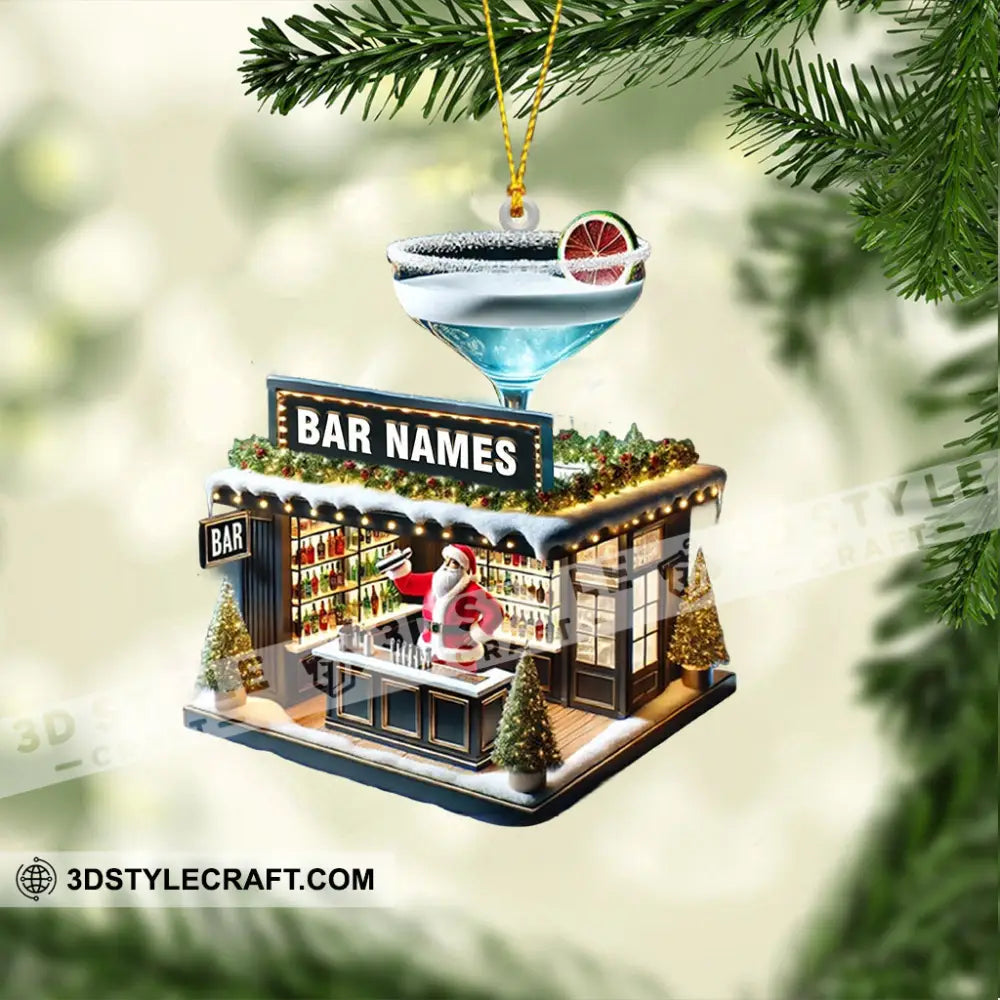 Santa Bar Home Decor Christmas Ornament Personalized