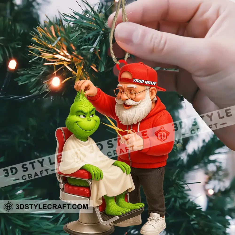 Santa Barber Christmas Home Decor Christmas Ornament Personalized Ornament Ornament
