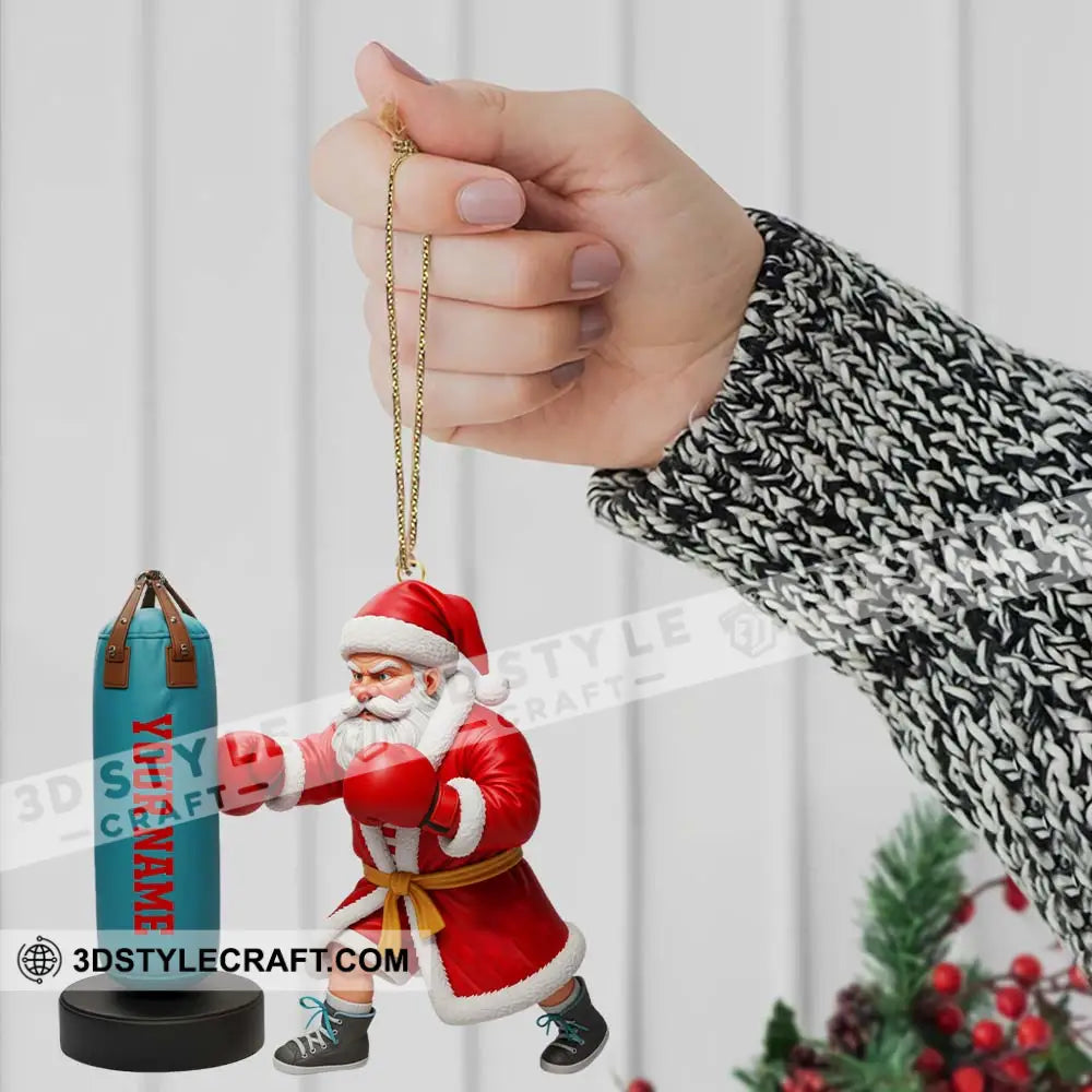 Santa Boxing Home Decor Christmas Ornament Personalized Ornament Ornament