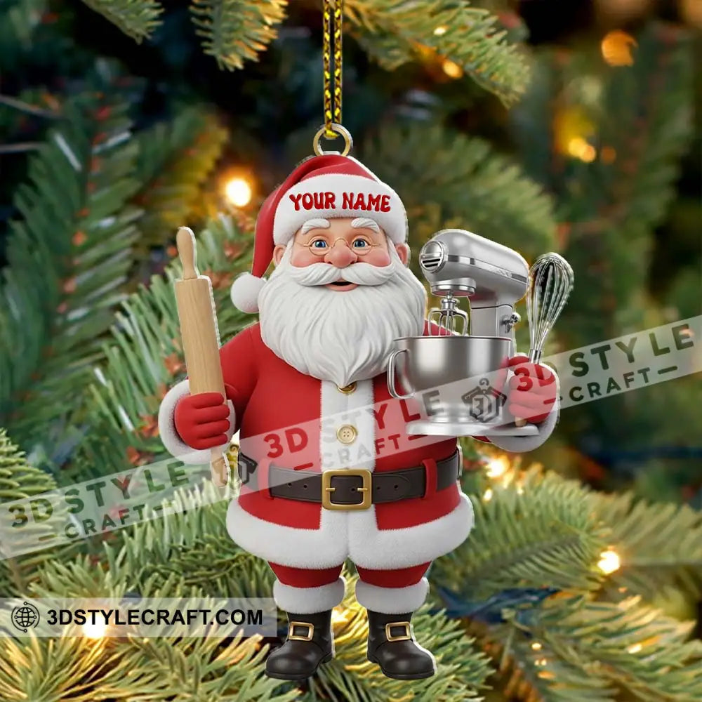 Santa Chef Home Decor Christmas Ornament Personalized Ornament Ornament