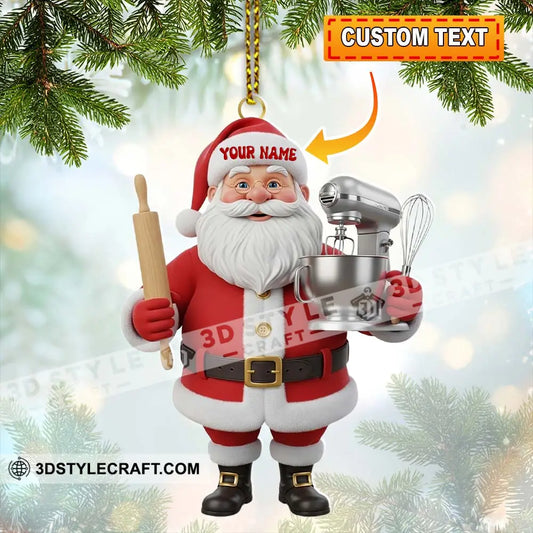 Santa Chef Home Decor Christmas Ornament Personalized Ornament 3.54’’ / 1 Ornament Ornament
