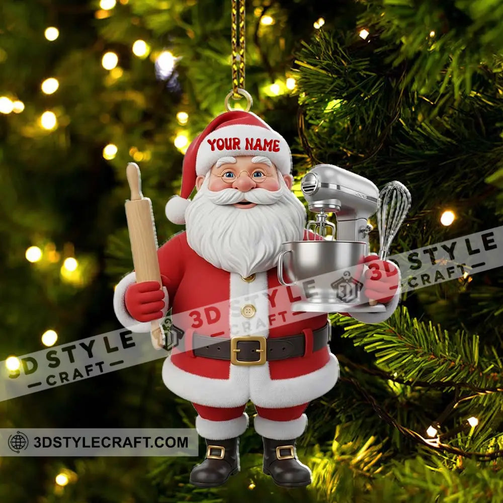 Santa Chef Home Decor Christmas Ornament Personalized Ornament Ornament