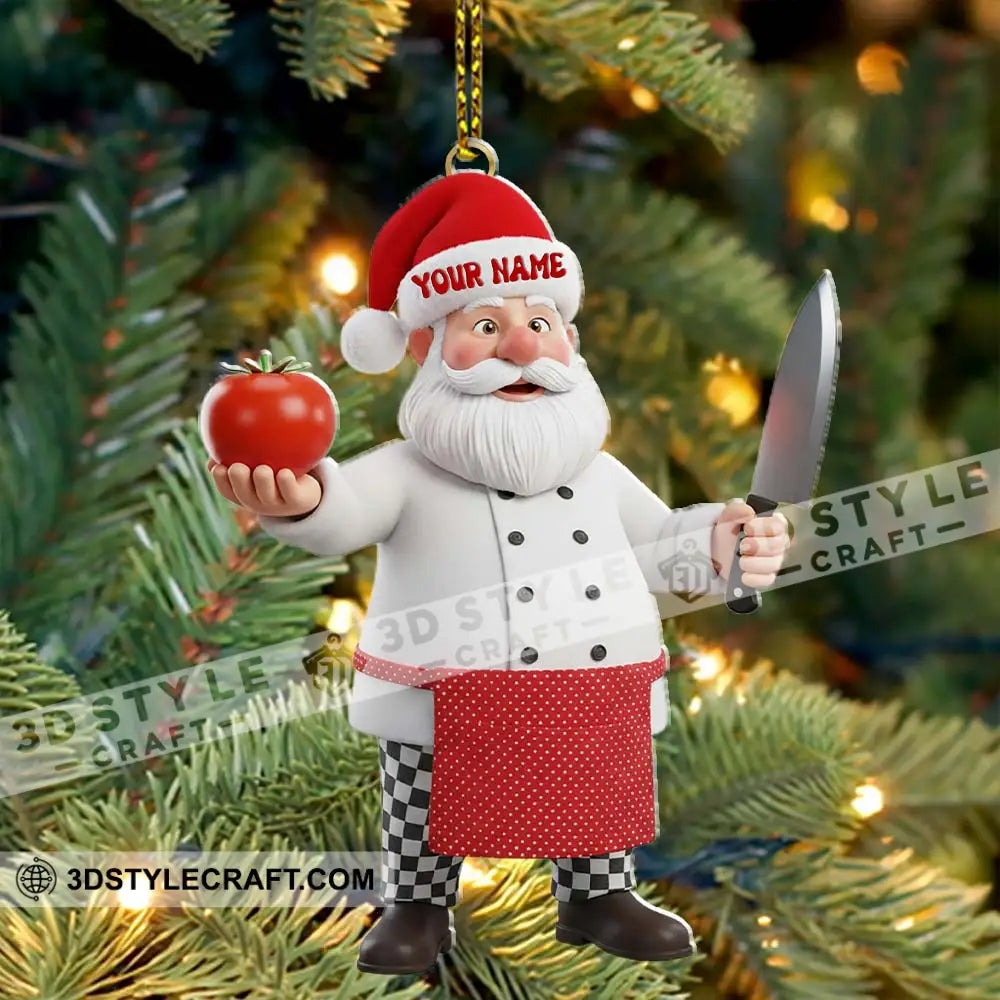 Santa Chef Home Decor Christmas Ornament Personalized Ornament Ornament