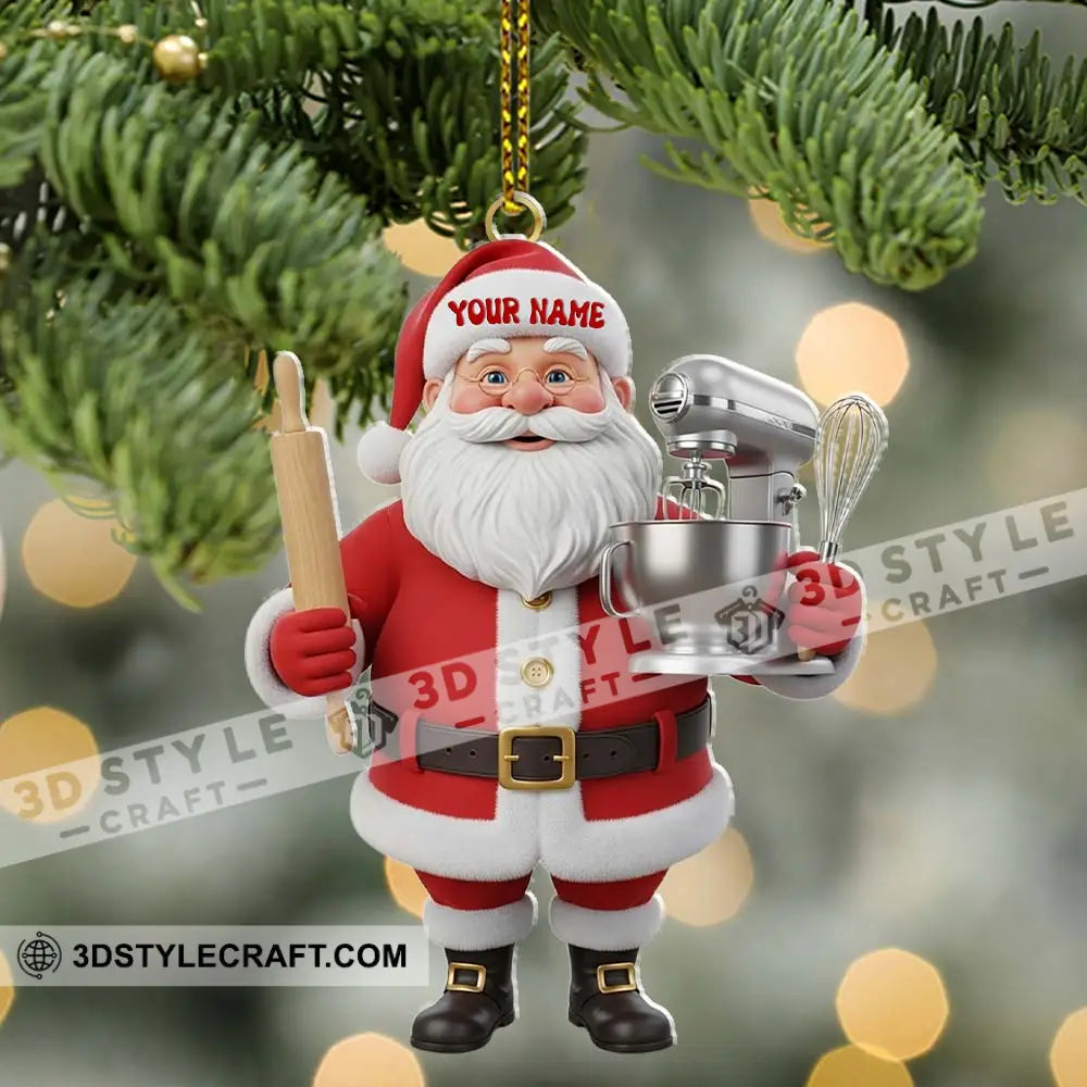 Santa Chef Home Decor Christmas Ornament Personalized Ornament Ornament