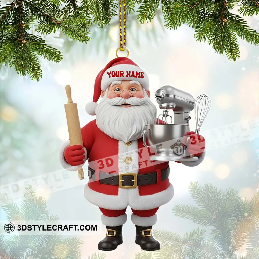 Santa Chef Home Decor Christmas Ornament Personalized Ornament Ornament