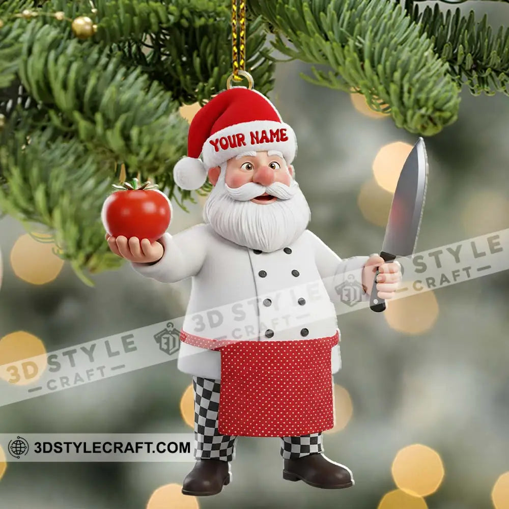 Santa Chef Home Decor Christmas Ornament Personalized Ornament Ornament