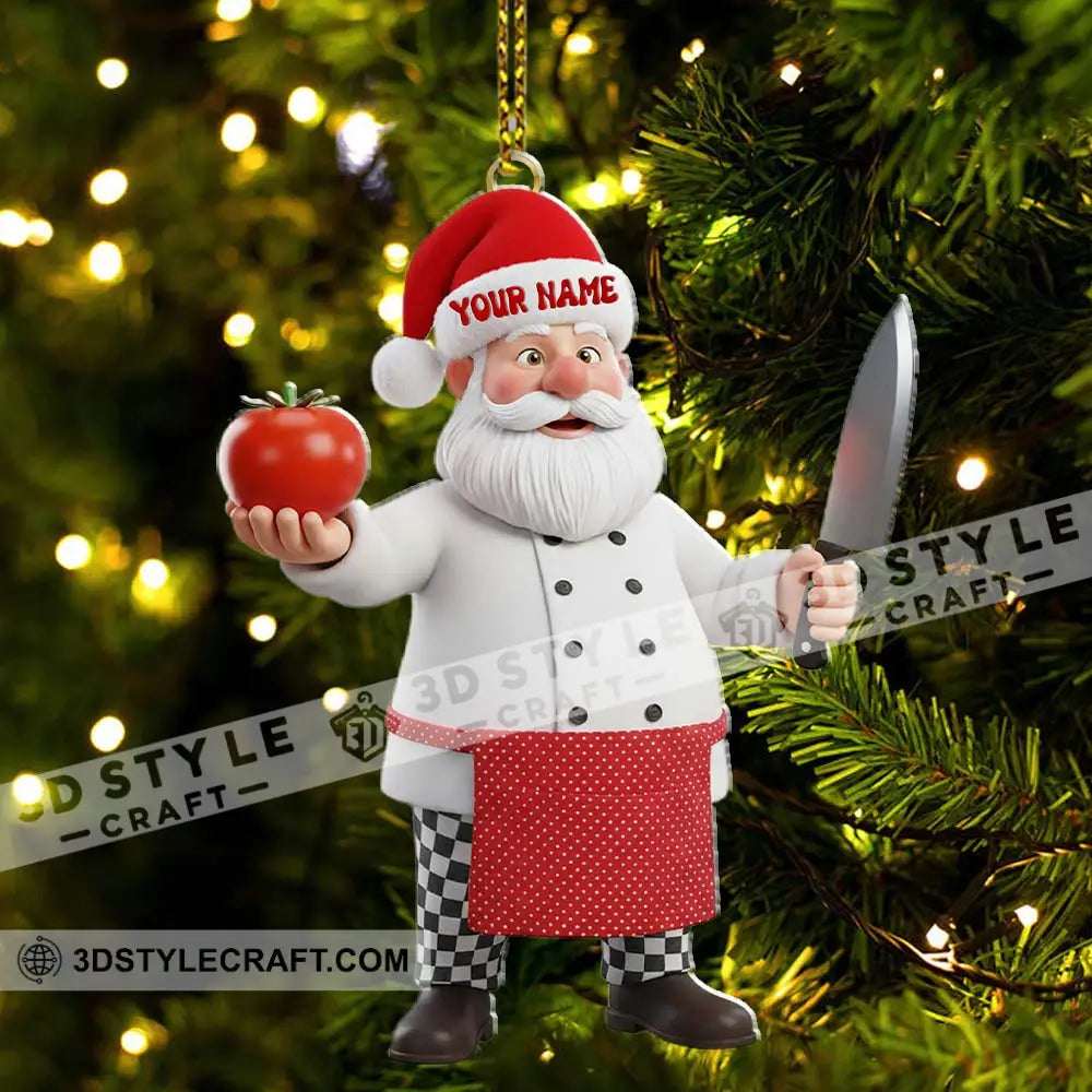 Santa Chef Home Decor Christmas Ornament Personalized Ornament Ornament
